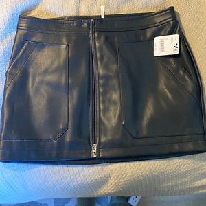 Free People Leather Mini skirt with zipper